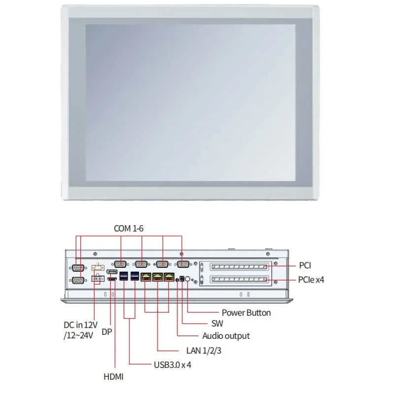 industrial panel PC with PCI slots